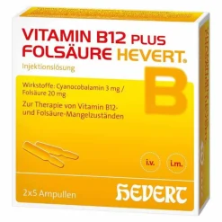 Hot Hevert Vitamin B12 plus Folsäure , 2X5X2 ml