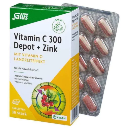 Online Vitamin C 300 Depot + Zink Salus Tabletten, 30 St Zink|Vitamin C (Ascorbinsäure)