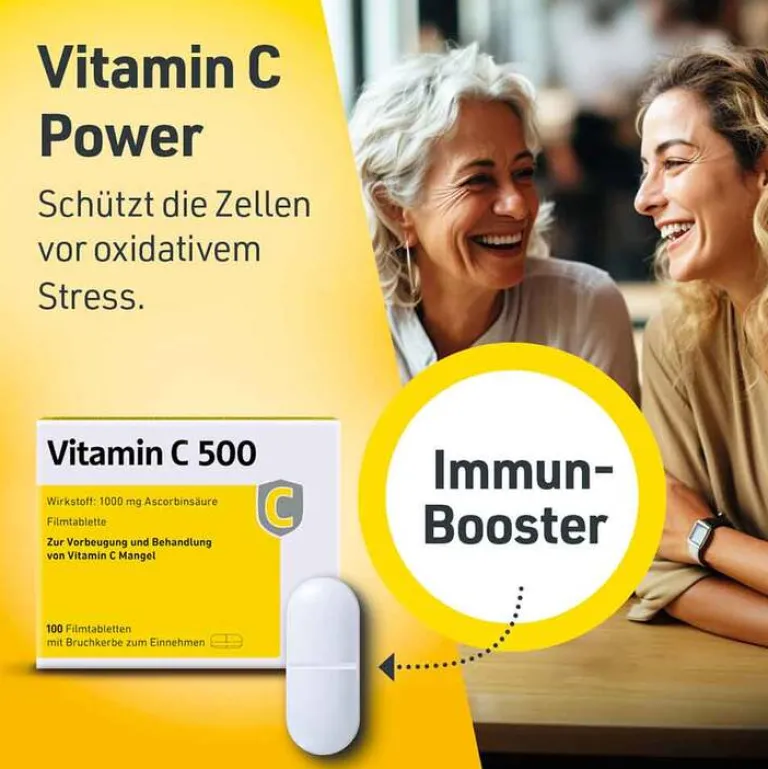 Clearance Vitamin C 500 Filmtabletten, 100 St Vitamin C (Ascorbinsäure)