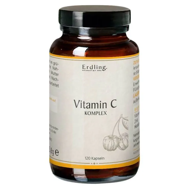 Vitamin C-Komplex Zink Histidin vegan Kapseln Erdling, 120 St