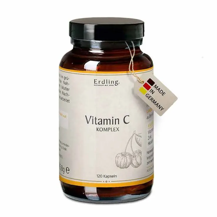Vitamin C-Komplex Zink Histidin vegan Kapseln Erdling, 120 St
