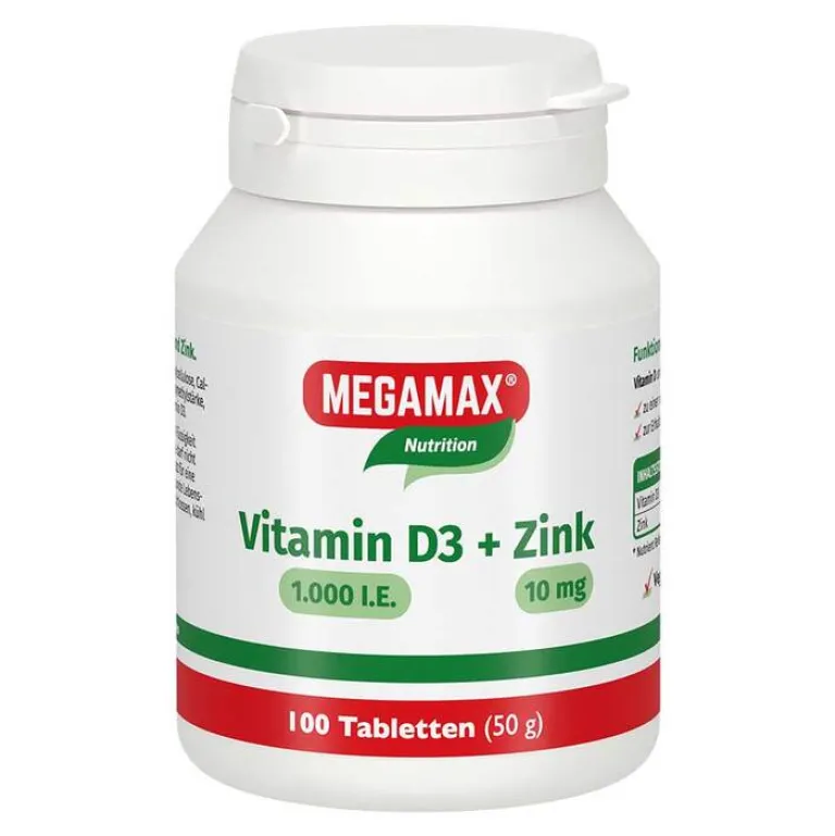 Clearance Megamax Vitamin D3 1.000 I.E. + Zink 10 mg Tabletten, 100 St