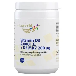Discount Vitaworld Vitamin D3 + K2 2.000 I.E. / 200 µg Tabletten, 120 St