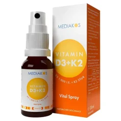 Vitamin D3 + K2 1000 I.E. 20 µg Mediakos Vital Spray, 20 ml