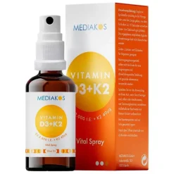 Best Vitamin D3 + K2 2000 I.E. 40 µg Mediakos Vital Spray, 20 ml Vitamin K|Vitamin D (Colecalciferol)