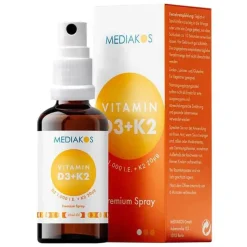 Hot Mediakos Vitamin D3 + K2 1000 I.E. 20 µg Premium Spray, 20 ml