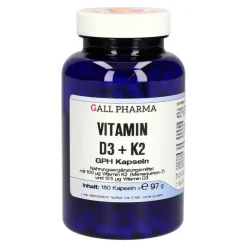 Online Vitamin D3 + K2 GPH Kapseln, 180 St Vitamin K|Vitamin D (Colecalciferol)