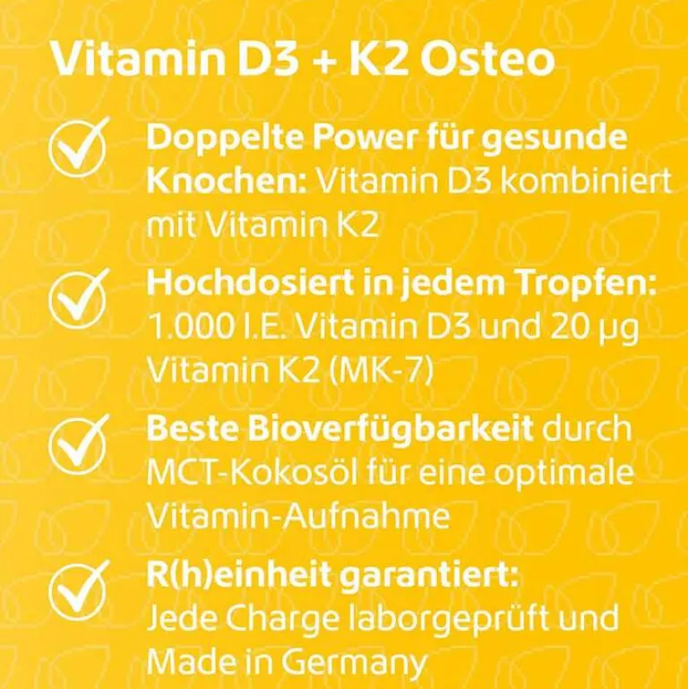 Discount R(h)ein Nutrition Vitamin D3 + K2 Osteo Tropfen, 30 ml