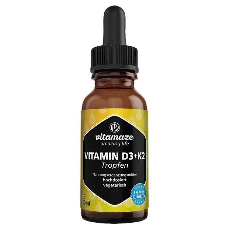 Hot Vitamin D3 K2 1000 I.E. / 10 µg Tropfen hochdosiert, 50 ml Vitamin D (Colecalciferol)