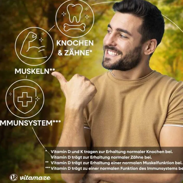 Hot Vitamin D3 K2 1000 I.E. / 10 µg Tropfen hochdosiert, 50 ml Vitamin D (Colecalciferol)