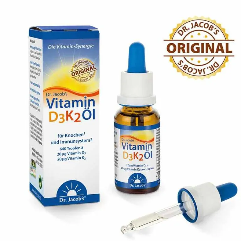 Vitamin D3 K2 Öl Tropfen, 20 ml Vitamin D (Colecalciferol)