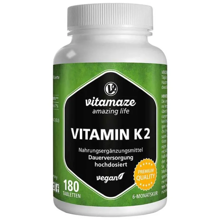Best Vitamin K2 200 µg hochdosiert vegan Tabletten, 180 St Vitamin K