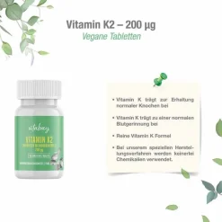 Vitabay Vitamin K2 200 µg MK-7 vegan hochdosiert Tabletten, 90 St