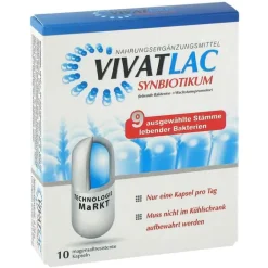 Discount Vivatlac Synbiotikum magensaftresistente Kapseln, 10 St Bakterienkulturen
