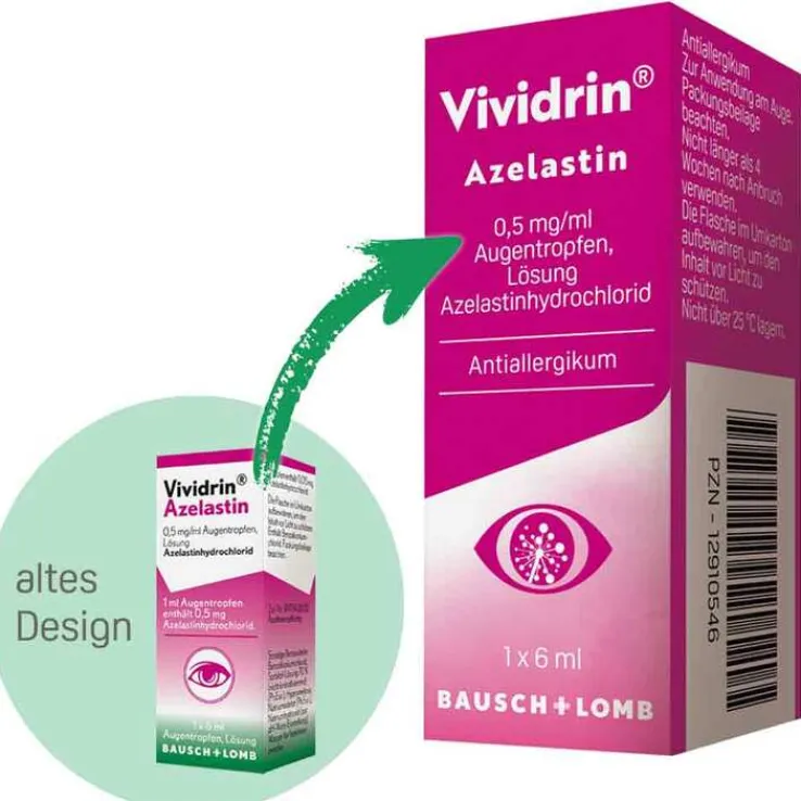 Vividrin® Azelastin Augentropfen Akuthilfe bei Heuschnupfen und Allergien, 6 ml