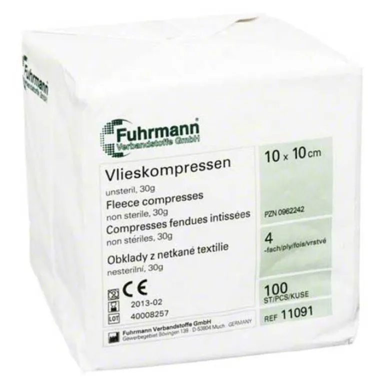 Outlet Fuhrmann Vlieskompressen unsteril 10x10 cm 4lagig, 100 St