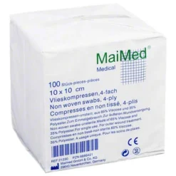 Online Vlieskompressen 10x10 cm unsteril, 100 St Sterile Kompressen
