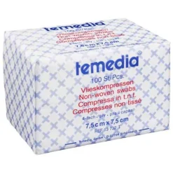 New Vlieskompressen 7,5x7,5 cm unsteril 4fach, 100 St Sterile Kompressen