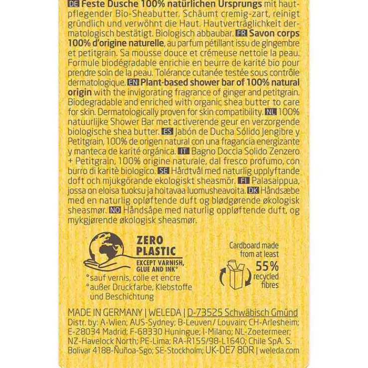 Weleda feste Duschpflege Ginger + Petitgrain, 75 g