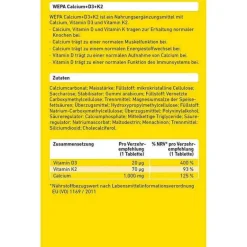 Hot Wepa Calcium + D3 + K2 Tabletten, 30 St
