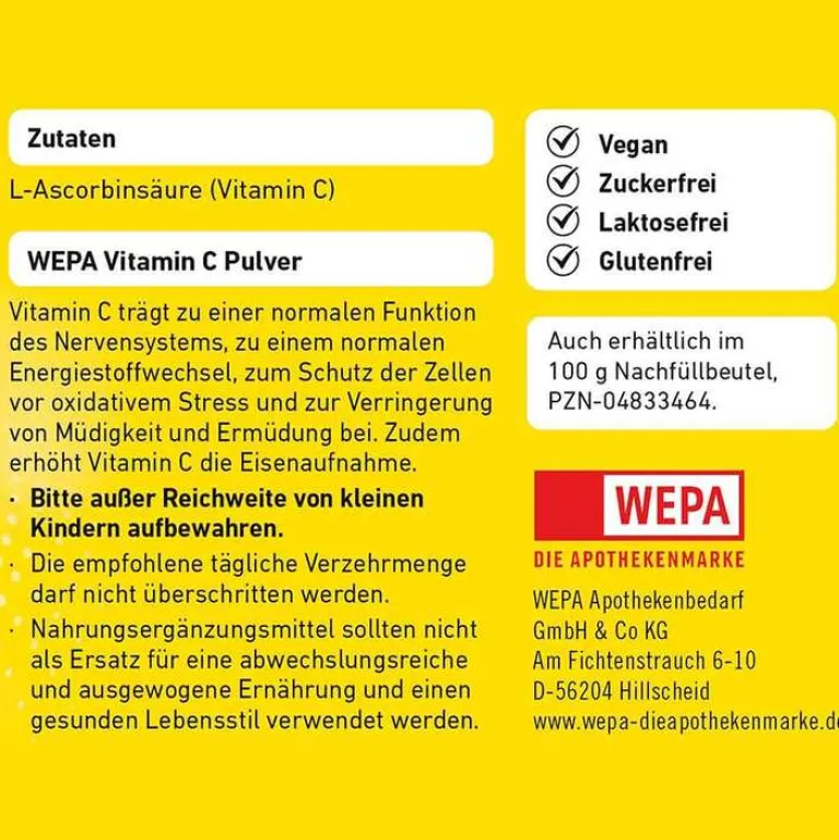 Best Vitamin C Pulver Dose, 100 g Vitamin C (Ascorbinsäure)