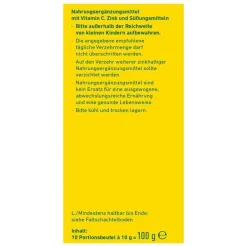 Online Zink Holunder + Vitamin C + Zink zuckerfrei Pulver, 10X10 g Vitamin C (Ascorbinsäure)