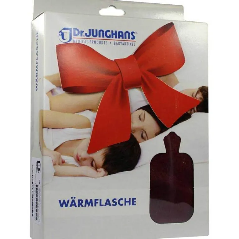 Outlet Wärmflasche mit Flauschbezug bordeaux, 1.5 l Wärmflasche