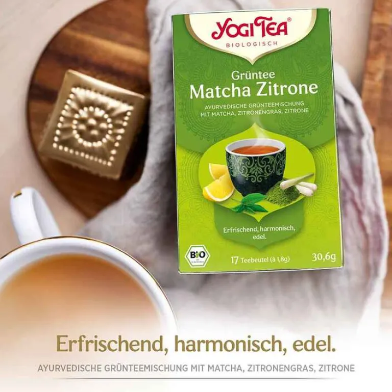 Outlet Grüntee Matcha Zitrone Filterbeutel, 17X1.8 g Yogi Tee|Grüner Tee