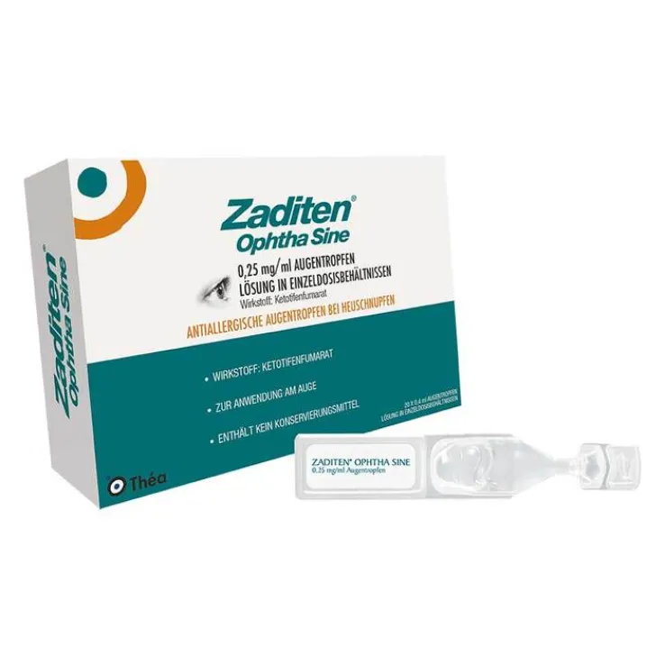 Zaditen ophtha sine Augentropfen Einzeldosispipetten, 20 St