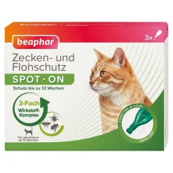 Clearance Beaphar Zecken- und Flohschutz SPOT-ON für Katzen, 2.4 ml