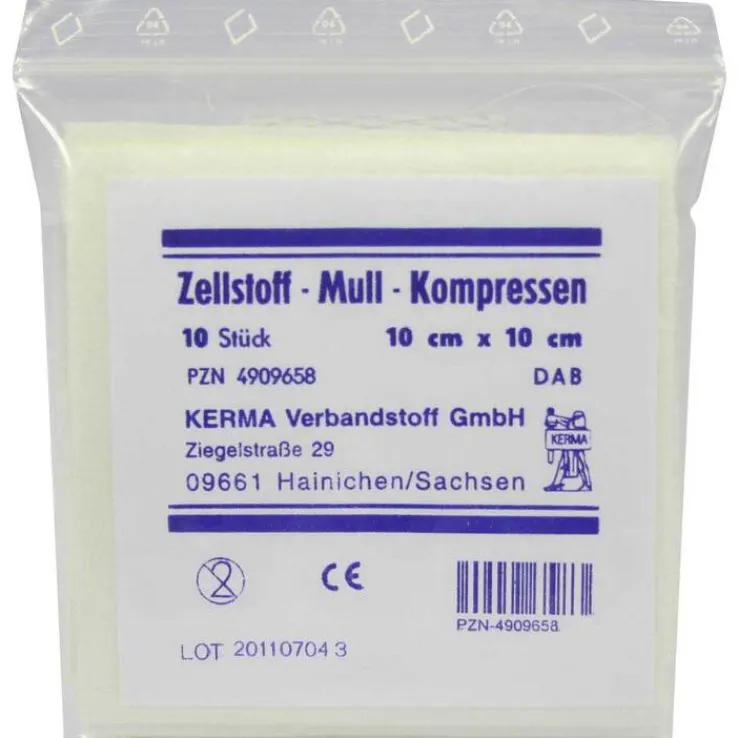 Zellstoff Mullkompressen 10c, 10 St