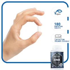 Online Zink 25 mg hochdosiert vegan Tabletten, 180 St Zink