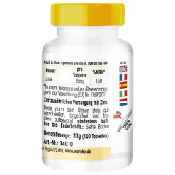 Zink 15 mg Tabletten, 100 St