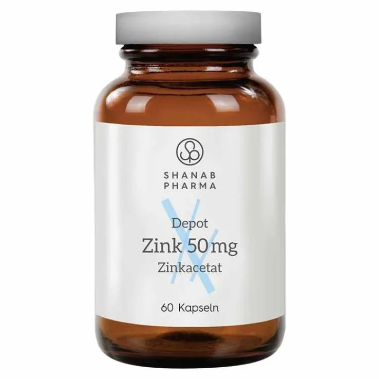 Zink 50 mg Zinkacetat depot Shanab Kapseln, 60 St