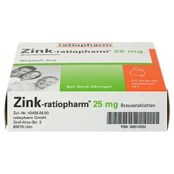 Discount Ratiopharm Zink 25 mg Brausetabletten, 20 St