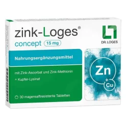Outlet Dr. Loges Zink-Loges concept 15 mg magensaftresistent Tabletten, 30 St