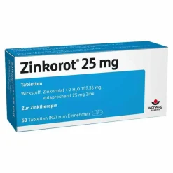 Outlet Zinkorot ® 25 mg hochdosierte Zink Tabletten, 50 St